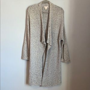 Grey knit long cardigan